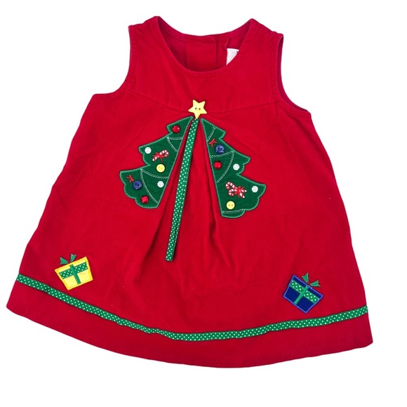 Rare Editions Dresses Rare Editions Corduroy Christmas Tree Red
